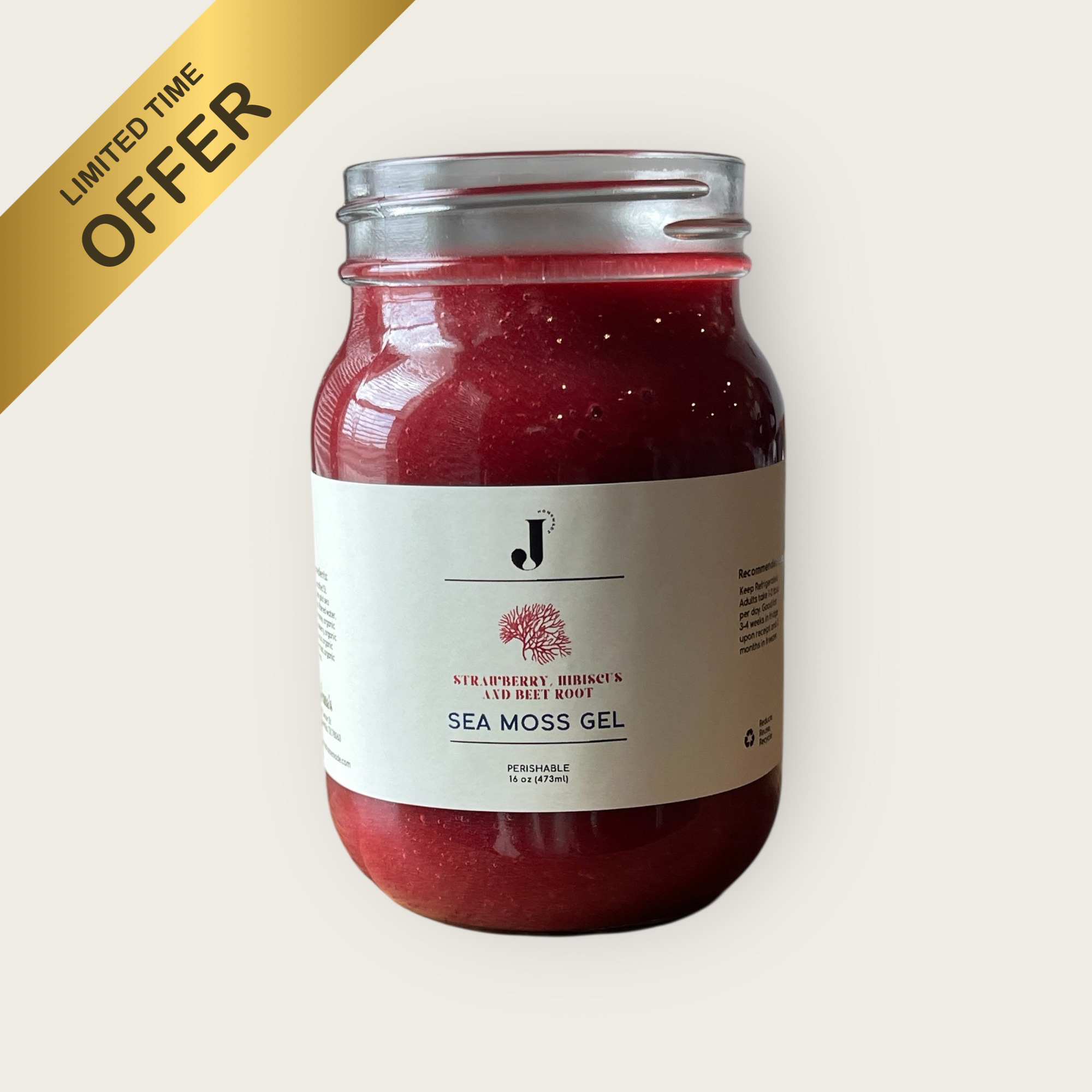 Strawberry, Hibiscus and Beet Root Sea Moss Gel- 16 oz