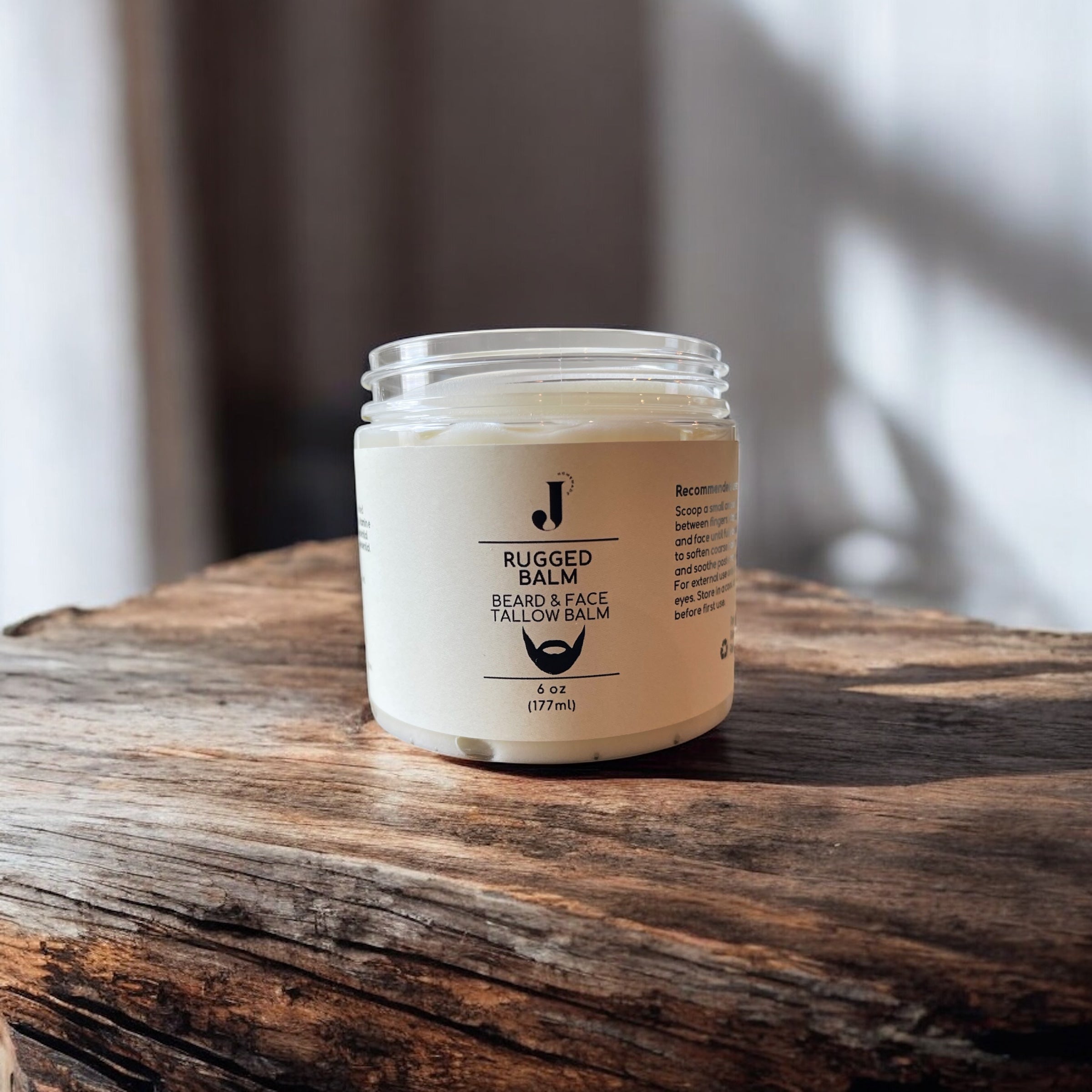 Rugged Balm- Beard & Face Tallow Balm - 6 oz