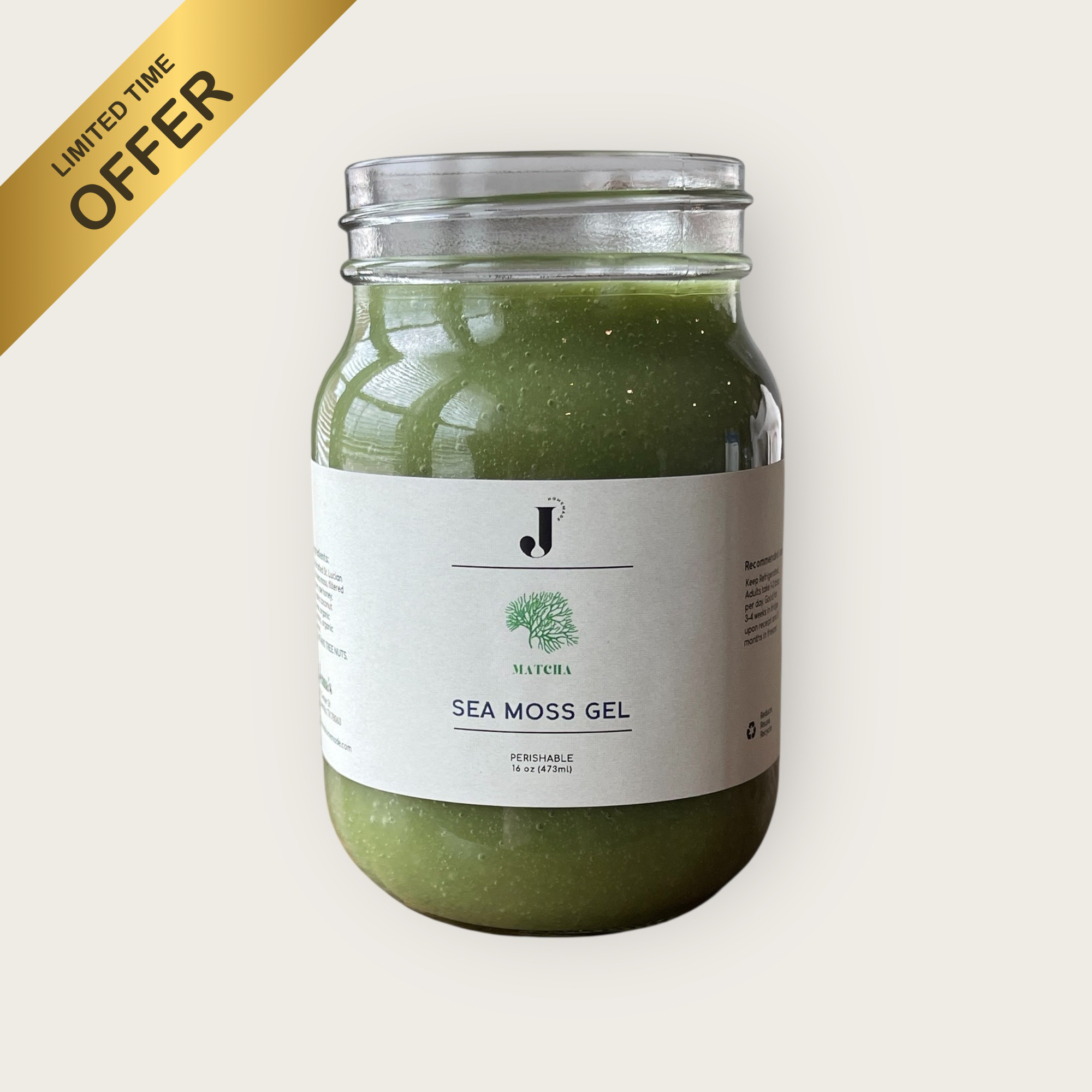 Matcha Sea Moss Gel- 16 oz
