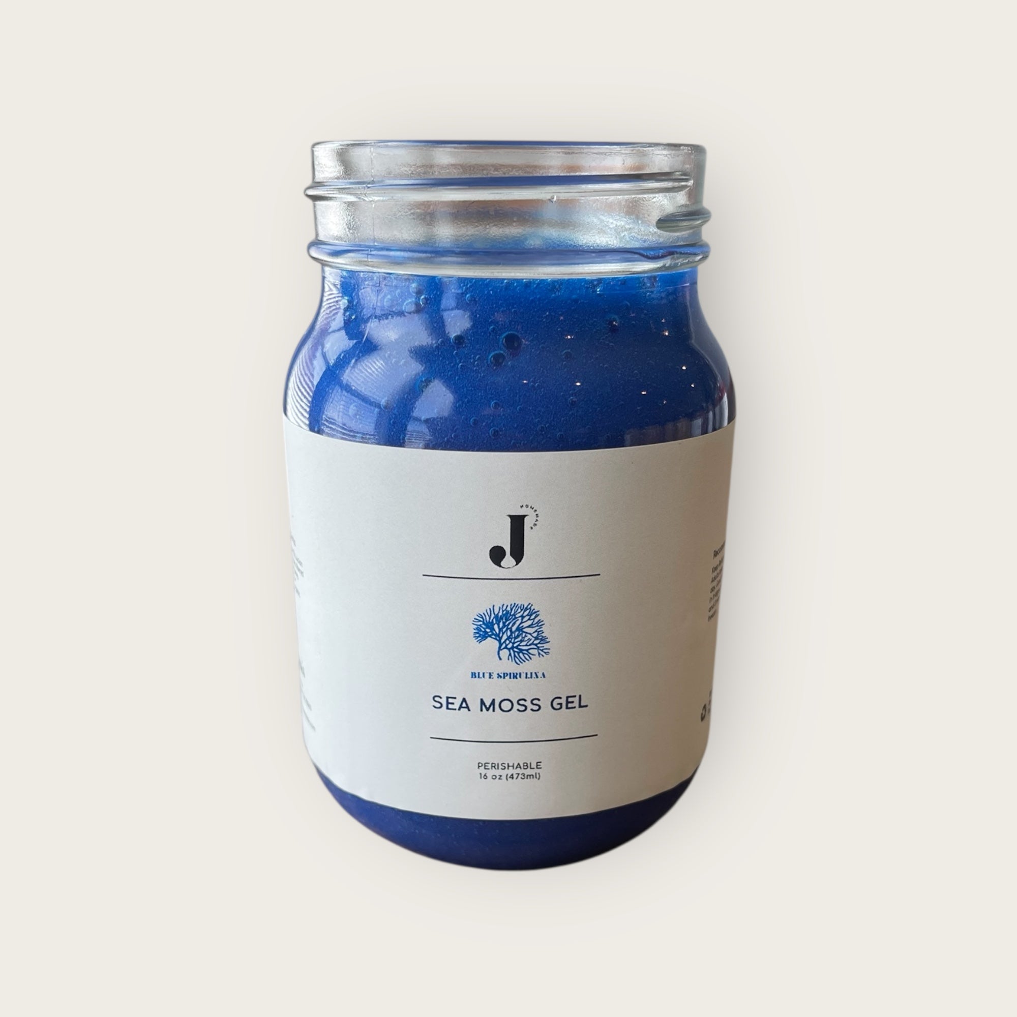 Blue Spirulina & Honey Sea Moss Gel- 16 oz